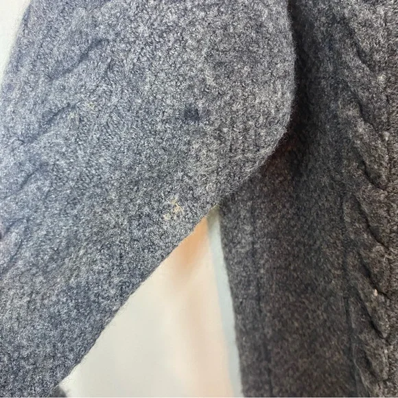 J. Crew Women’s Large Gray Cable Knit Wool Alpaca Blend 1/2 Zip‎ Pullover